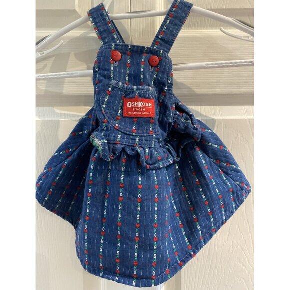 Vintage OshKosh Infant Girls Jumper Overall Dress Size 12 Months USA - Picture 1 of 15